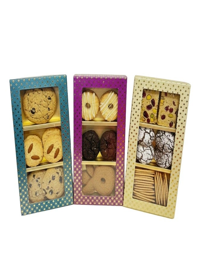 Intactmedia Intact Media Decorative Gift Box - 3 Cavity Kappa Board Hamper Boxes with Clear Window for Dry Fruits, Sweets & Chocolates - Multi-Color -Set of 5 - Image 4